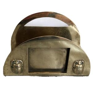 Antique Benedict Karnak Brass 577 Scarab Beetle Letter Napkin Holder